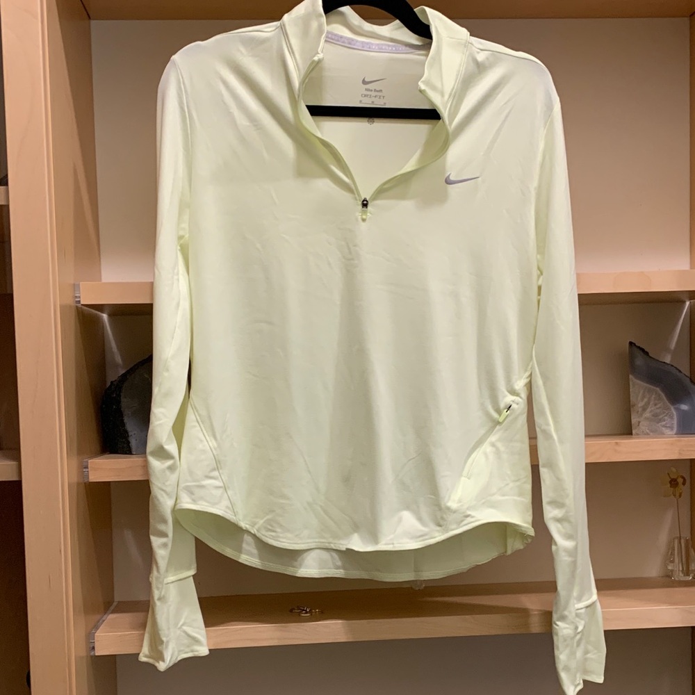 Nike Dri Fit Pale Lime Yellow Quarter Zip Pullover